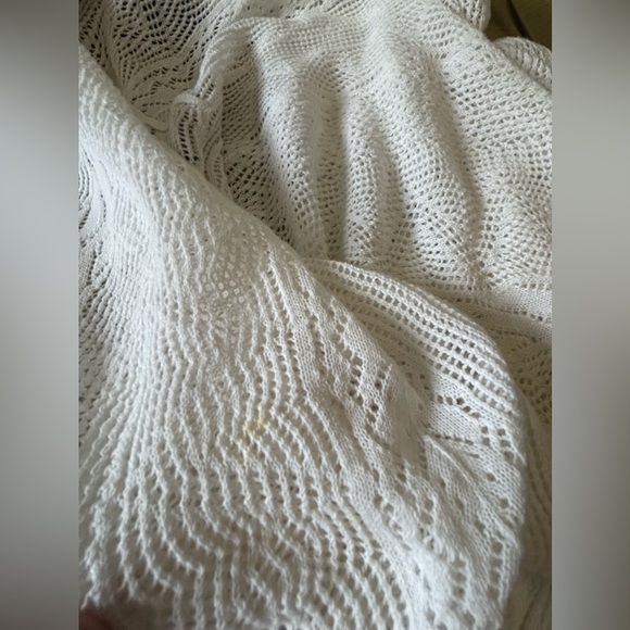 Ralph Lauren light weight white mesh like design cardigan top Sz S - Picture 3 of 7